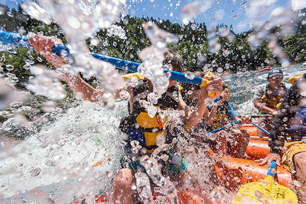 Splashing along the rapids of the Rogue River