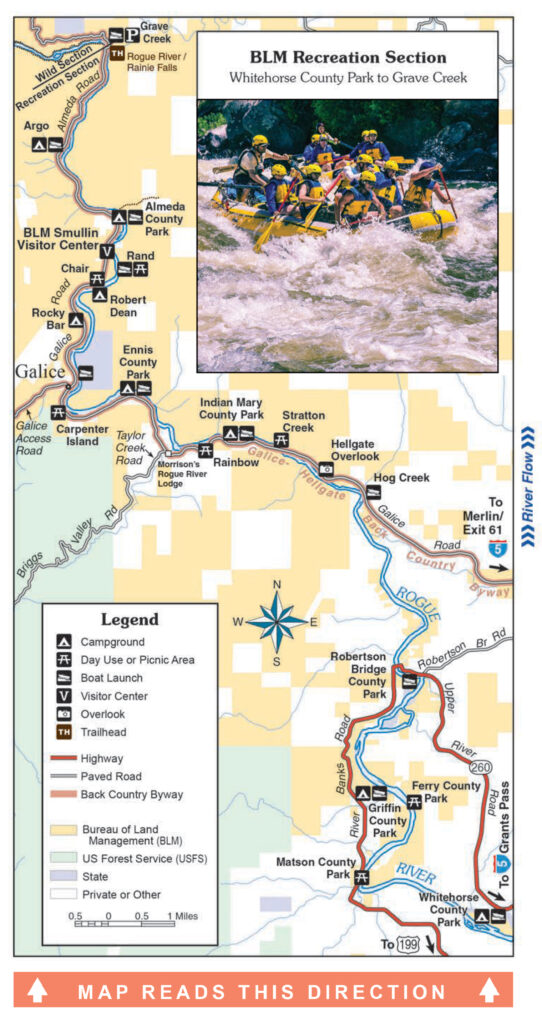 a map of the Rogue River recreation section